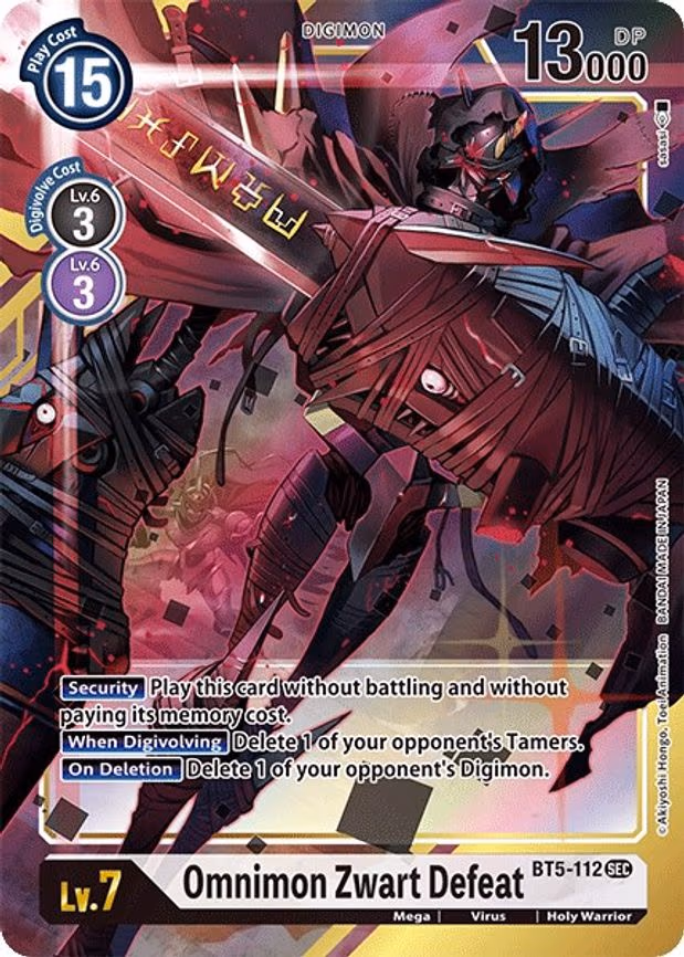 Omnimon Zwart Defeat (Alternate Art) trading card